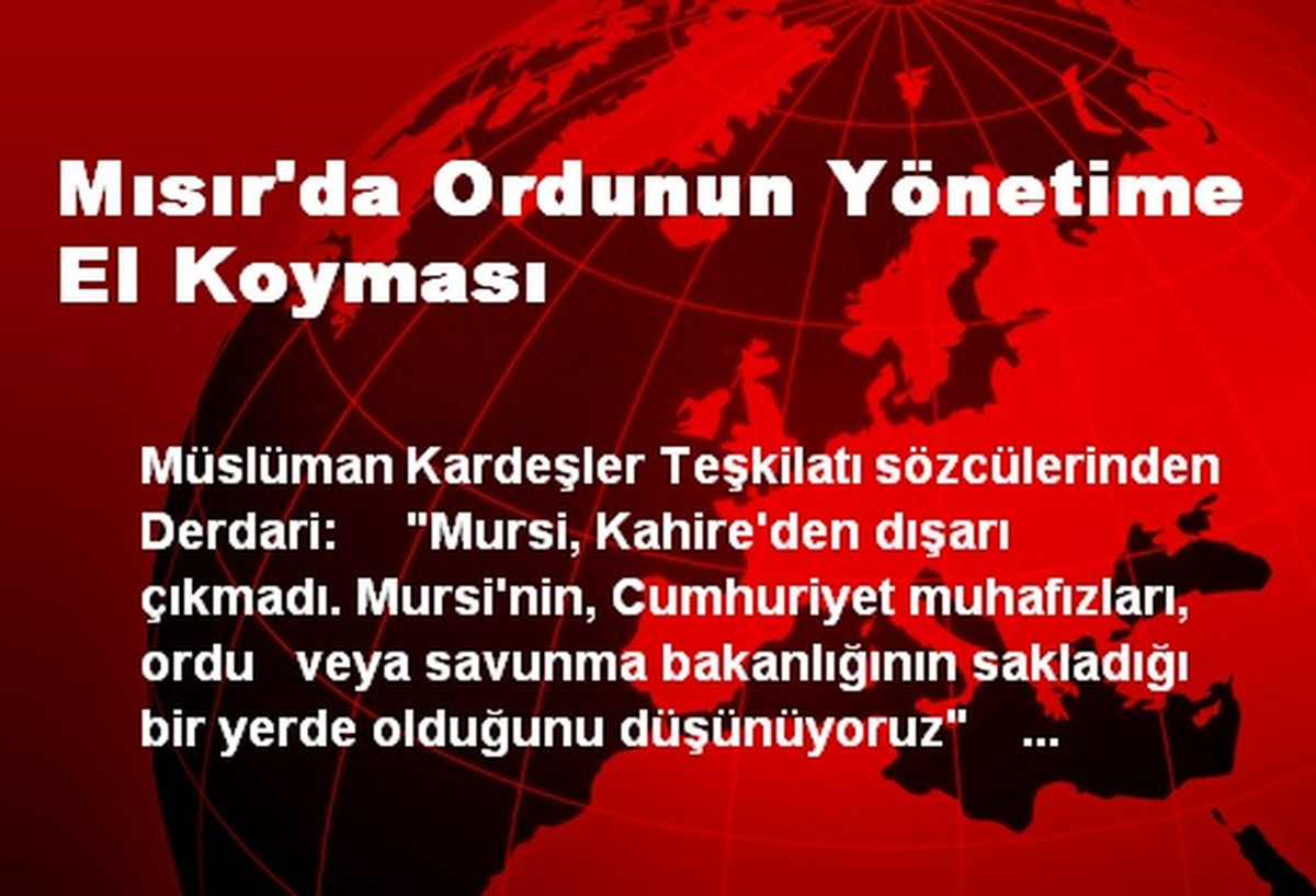 Mısır\'da Ordunun Yönetime El Koyması