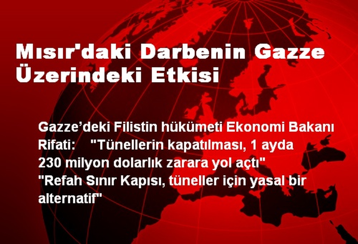 Mısır\'daki Darbenin Gazze Üzerindeki Etkisi