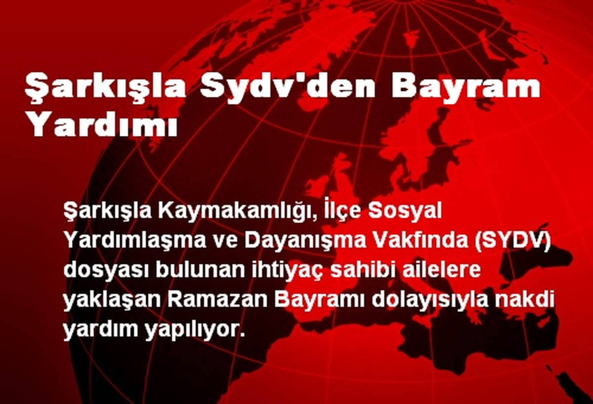 Şarkışla Sydv\'den Bayram Yardımı