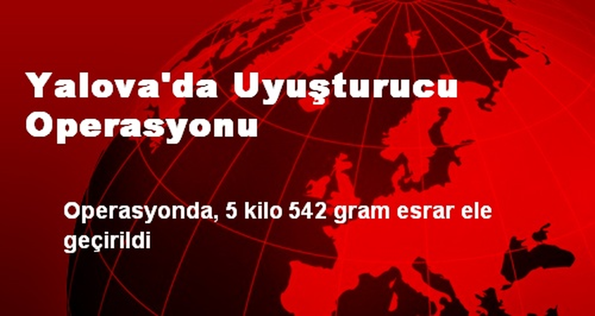 Yalova\'da Uyuşturucu Operasyonu