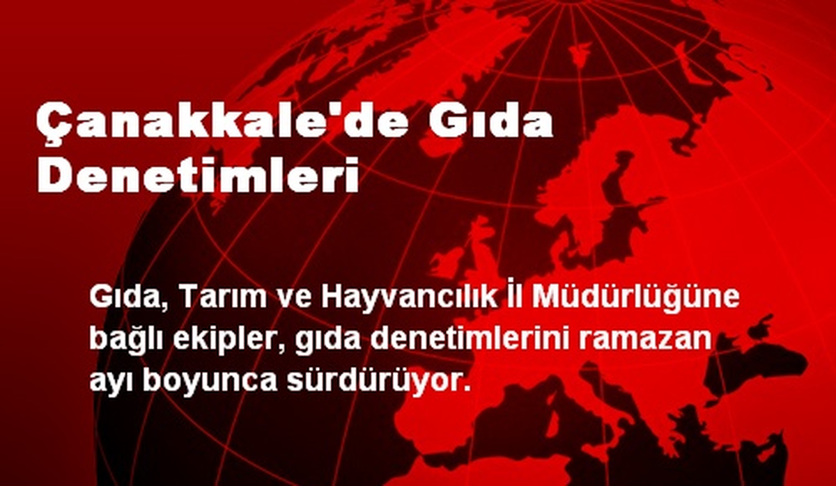 Çanakkale\'de Gıda Denetimleri