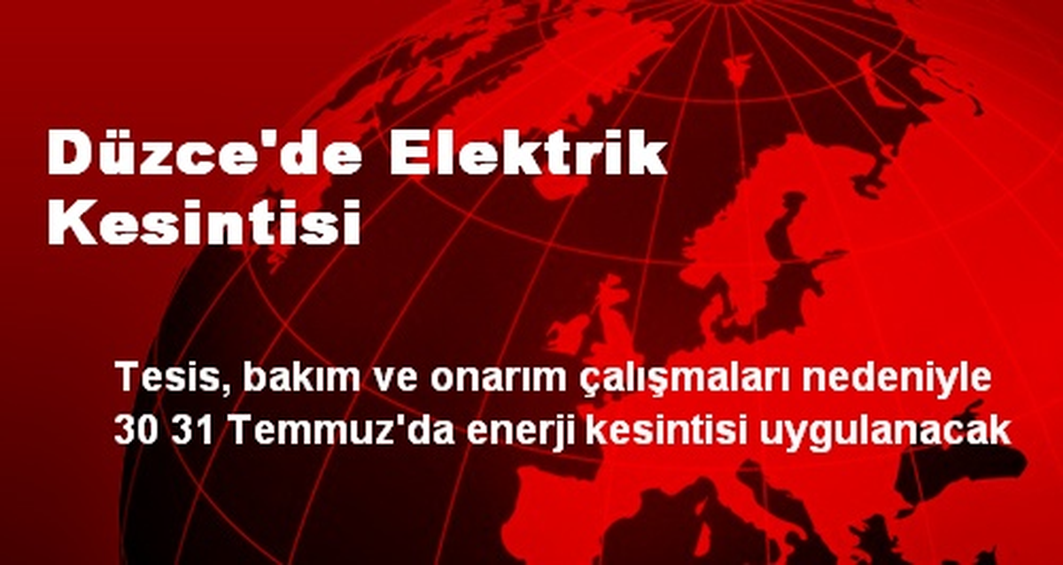 Düzce\'de Elektrik Kesintisi