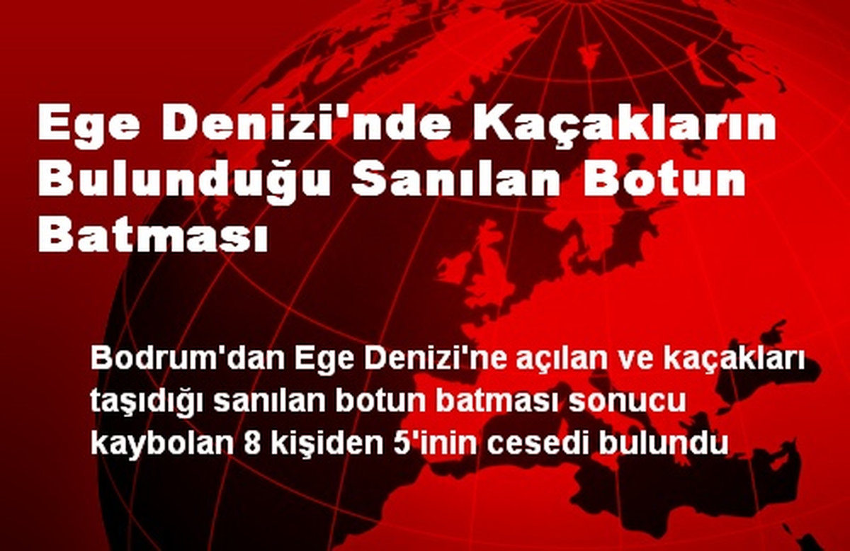 Ege Denizi\'nde Kaçakların Bulunduğu Sanılan Botun Batması