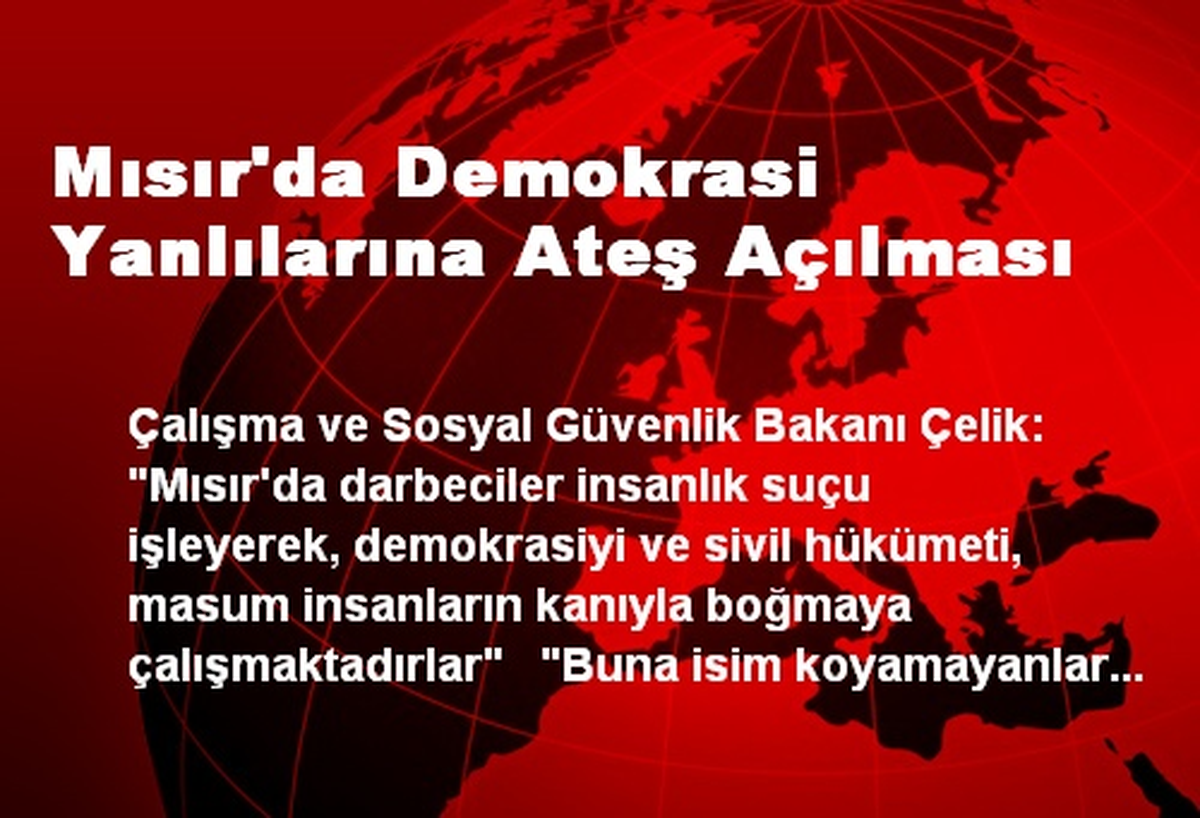 Bakan Çelik: Mısır\'da Darbeciler İnsanlık Suçu İşliyor