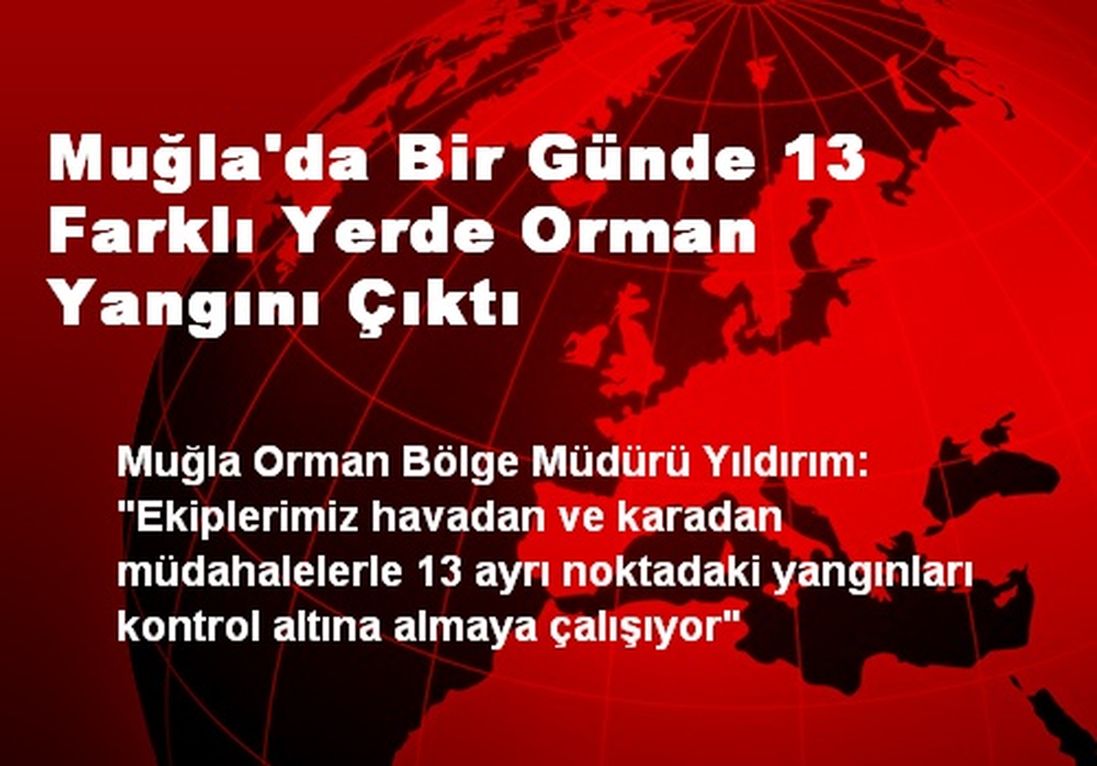 Muğla\'da Bir Günde 13 Farklı Yerde Orman Yangını Çıktı