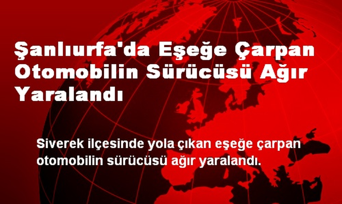 Şanlıurfa\'da Eşeğe Çarpan Otomobilin Sürücüsü Ağır Yaralandı