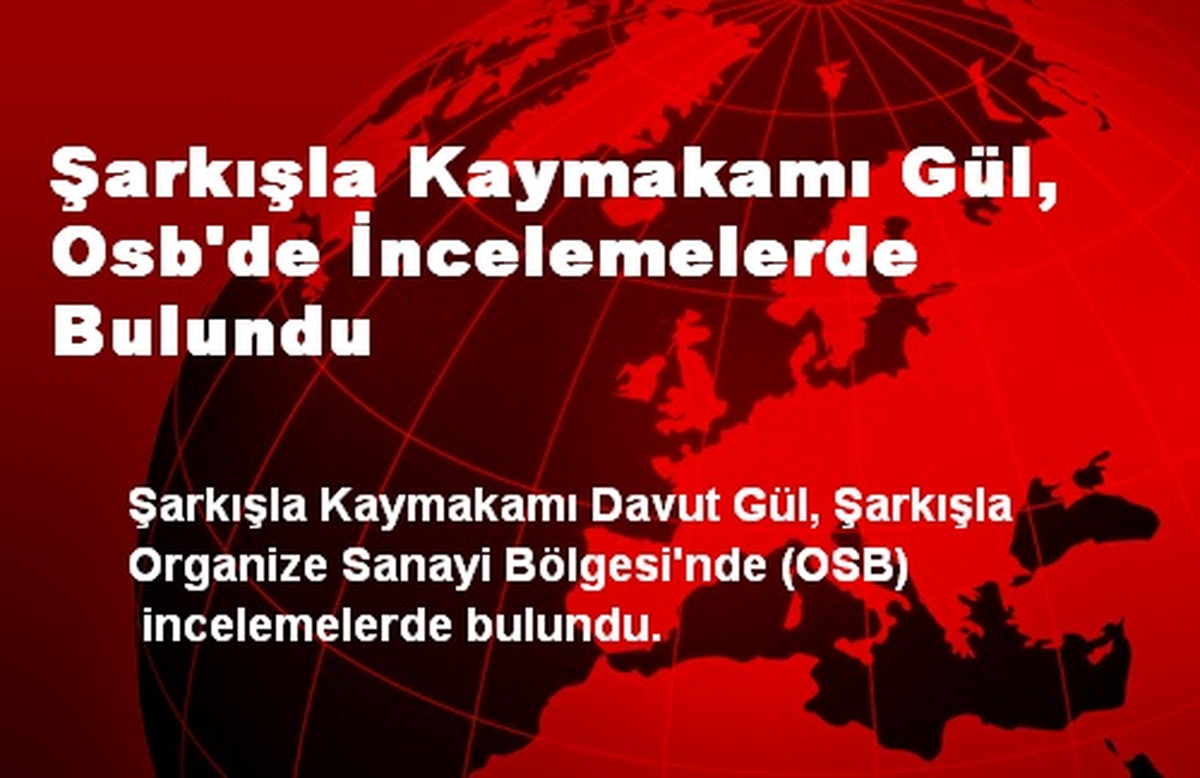 Kaymakam Gül, OSB\'de İncelemelerde Bulundu