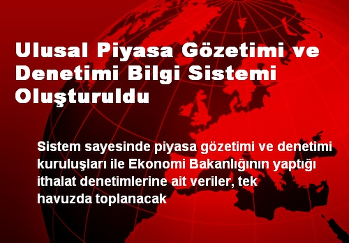 Ulusal Piyasa Gözetimi ve Denetimi Bilgi Sistemi Oluşturuldu