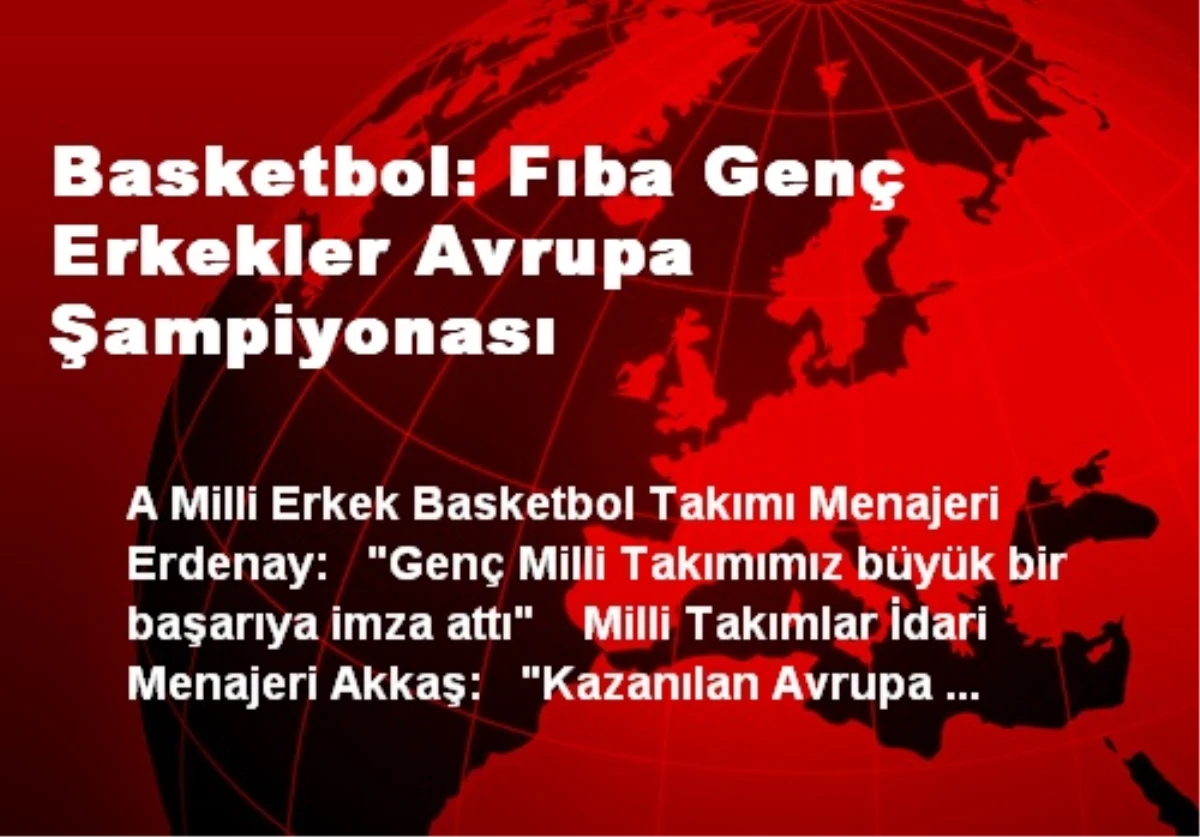 Basketbol: Fıba Genç Erkekler Avrupa Şampiyonası