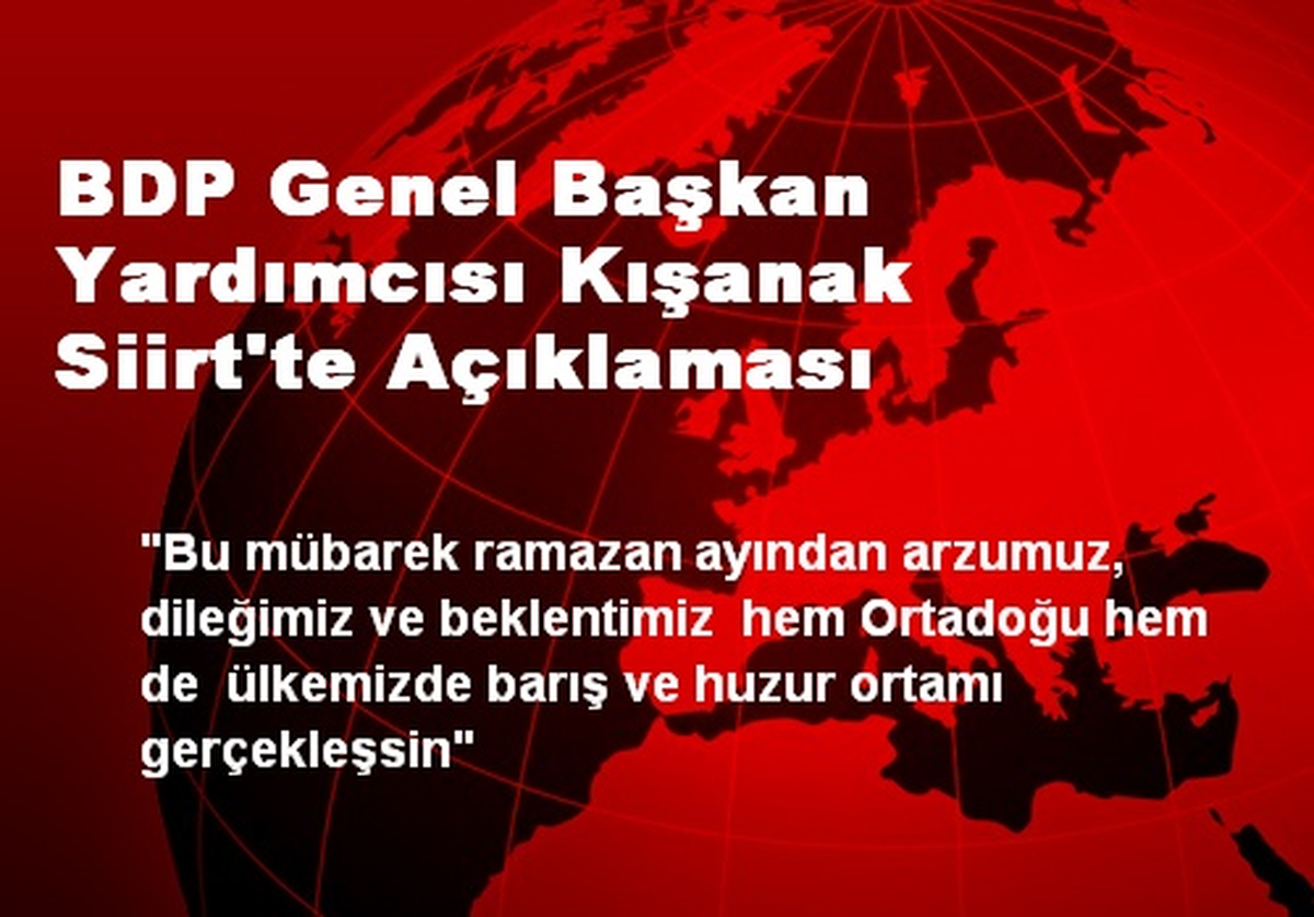 BDP Genel Başkan Yardımcısı Kışanak Siirt\'te Açıklaması