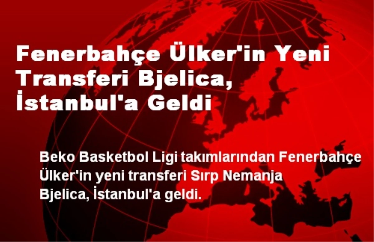 Fenerbahçe Ülker\'in Yeni Transferi Bjelica, İstanbul\'a Geldi