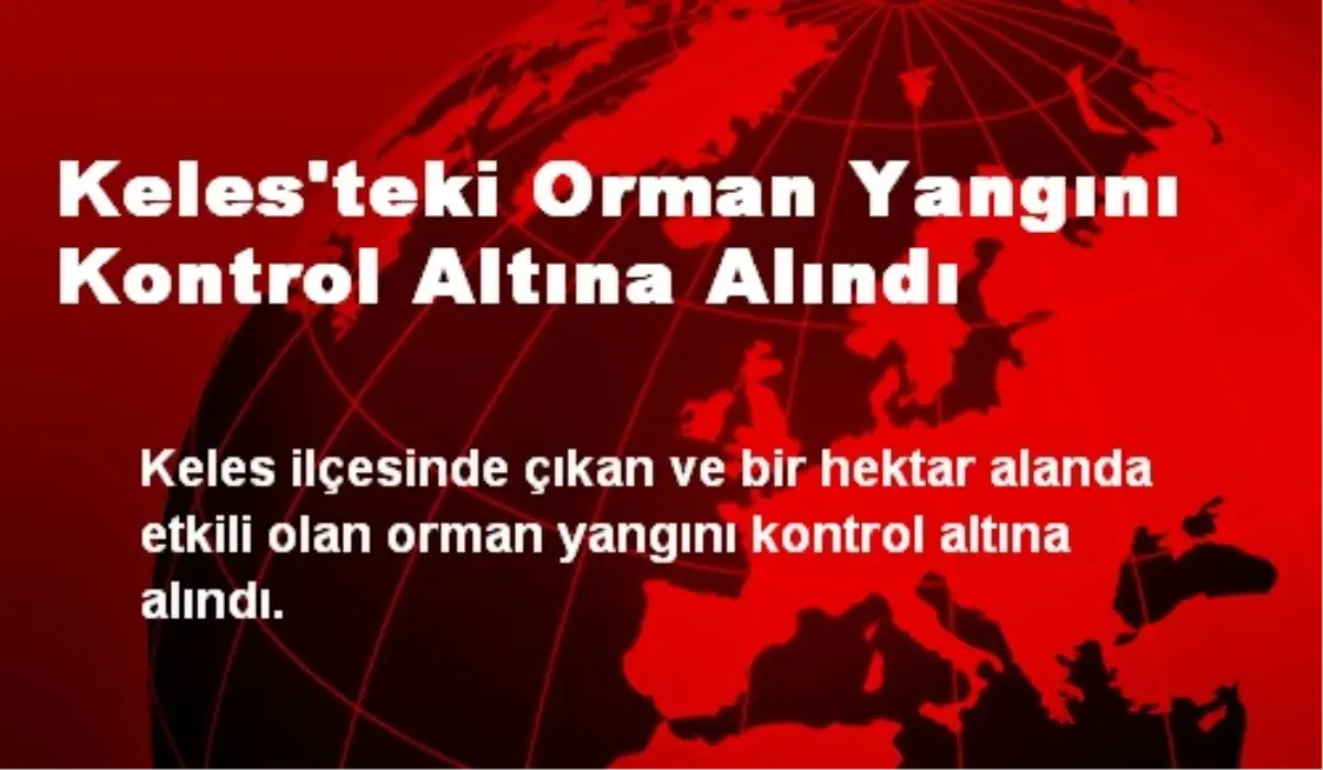 Keles\'teki Orman Yangını Kontrol Altına Alındı