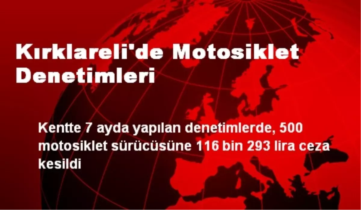 Kırklareli\'de Motosiklet Denetimleri