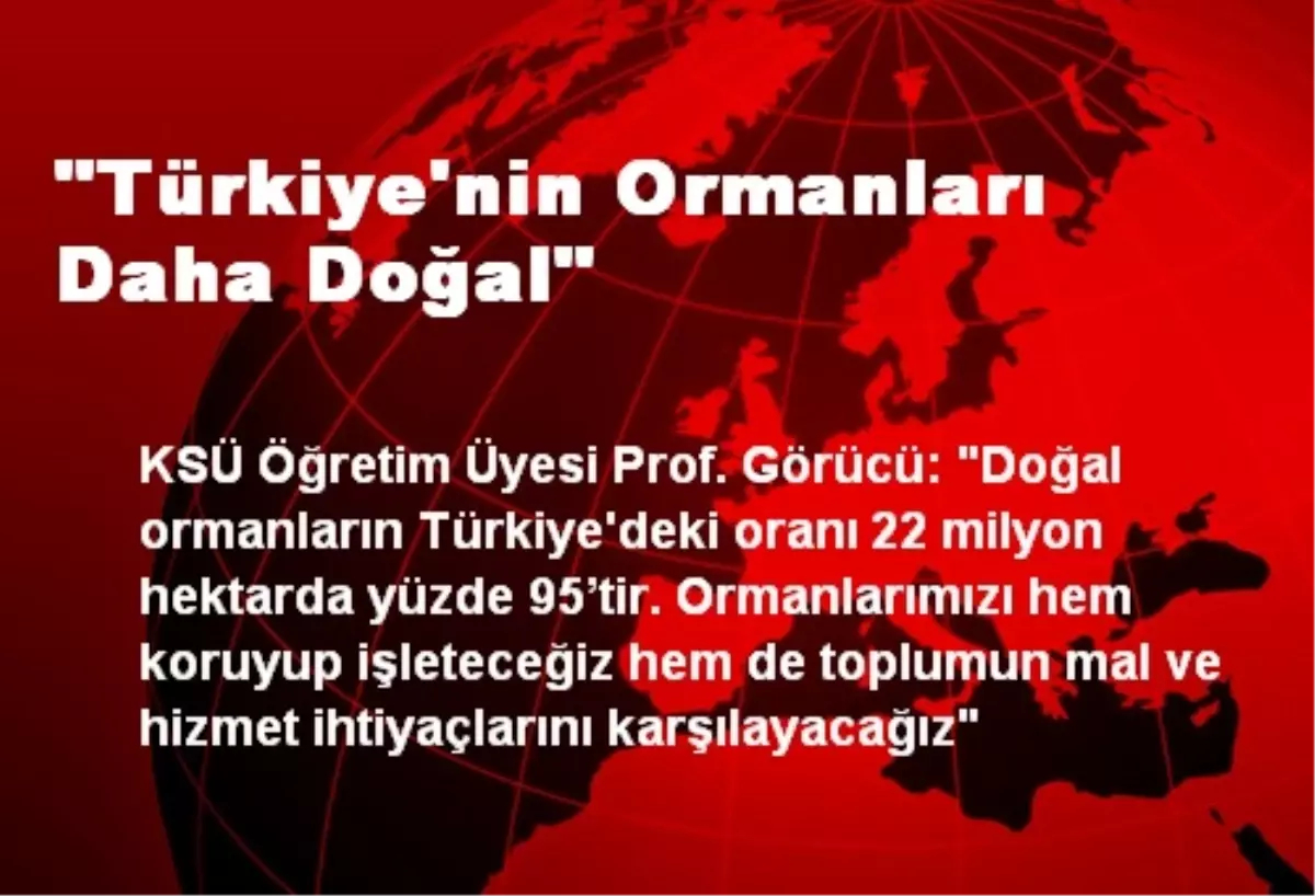 "Türkiye\'nin Ormanları Daha Doğal"