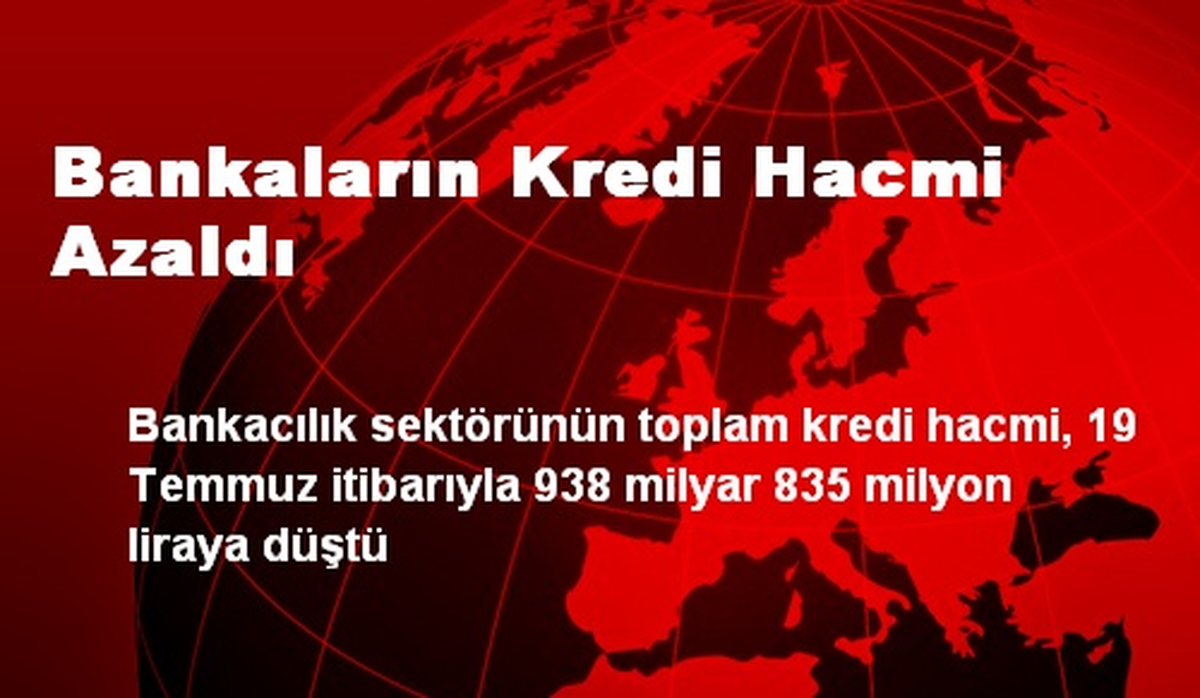 Bankaların Kredi Hacmi Azaldı