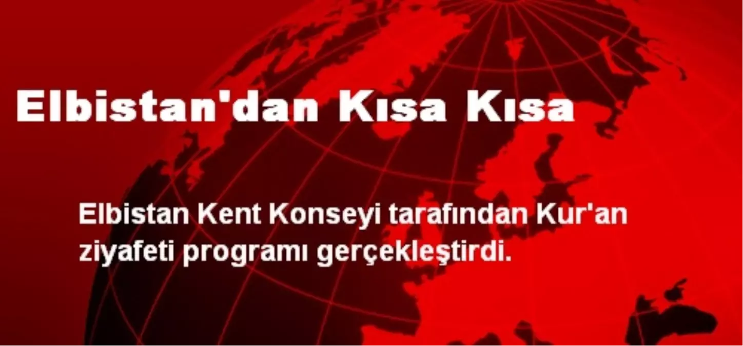 Elbistan\'dan Kısa Kısa