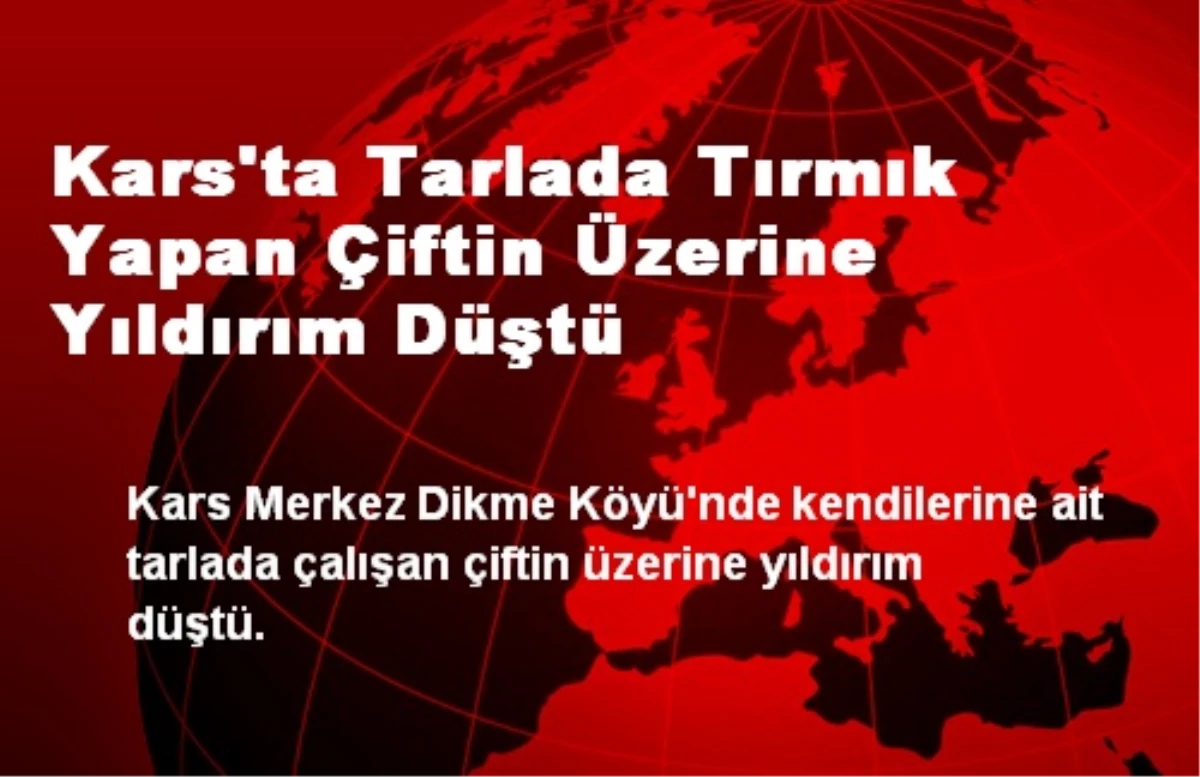 Kars\'ta Tarlada Tırmık Yapan Çiftin Üzerine Yıldırım Düştü