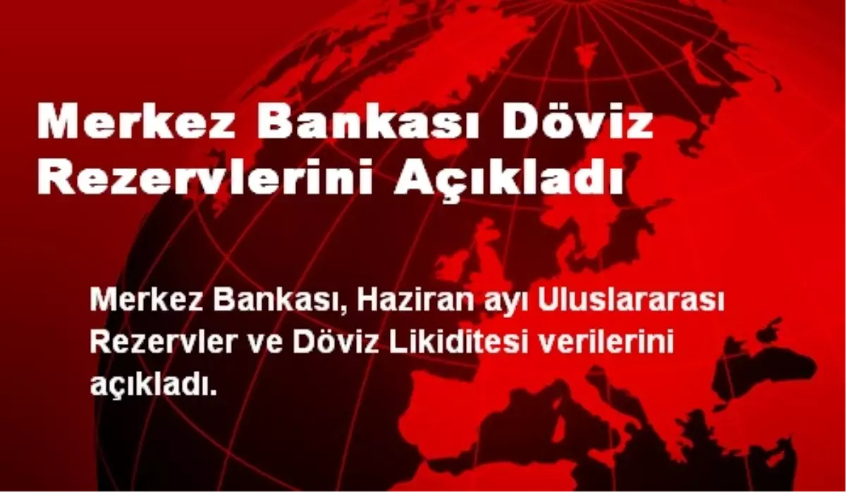 Merkez Bankası Döviz Rezervlerini Açıkladı