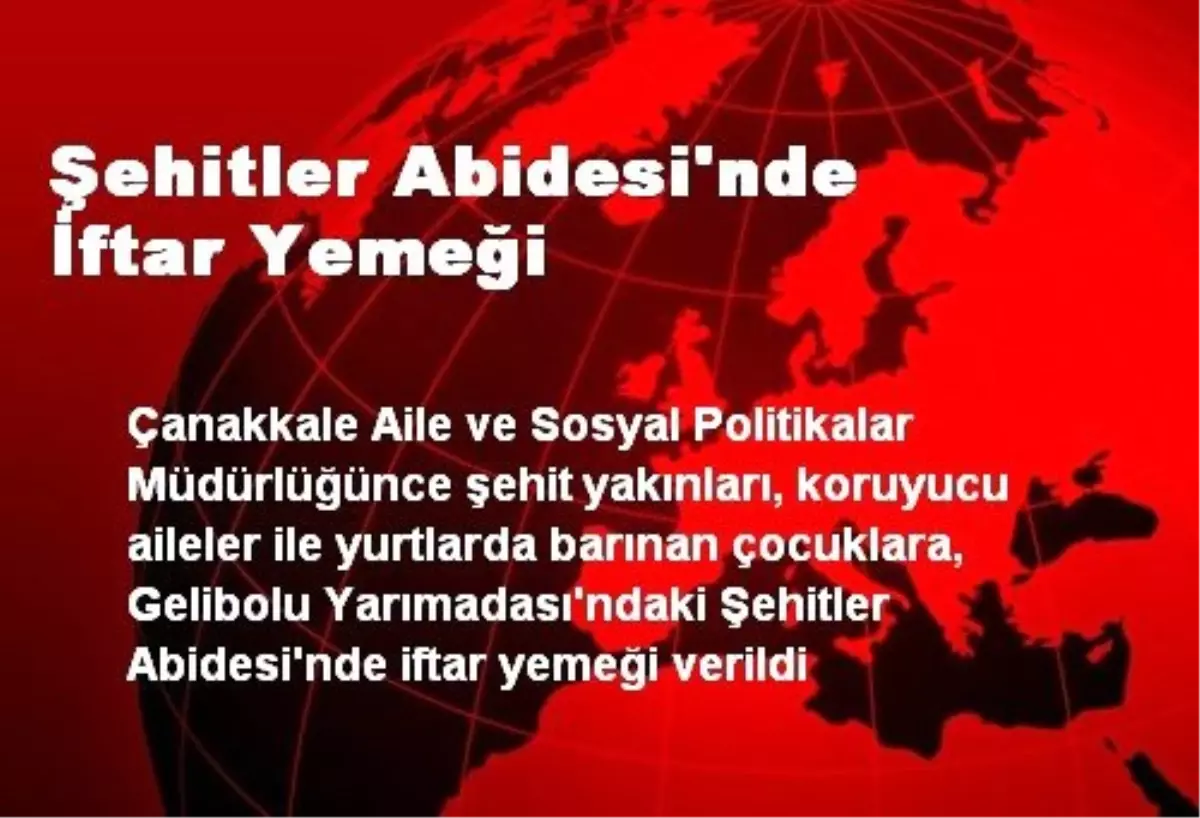 Şehitler Abidesi\'nde İftar Yemeği