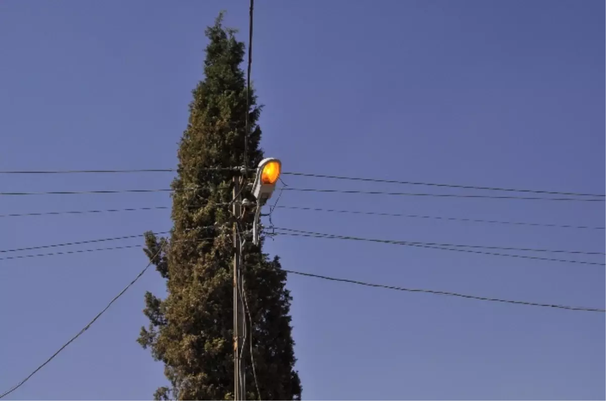 Siverek\'te Gündüz Açık Unutulan Sokak Lambalarına Tepki