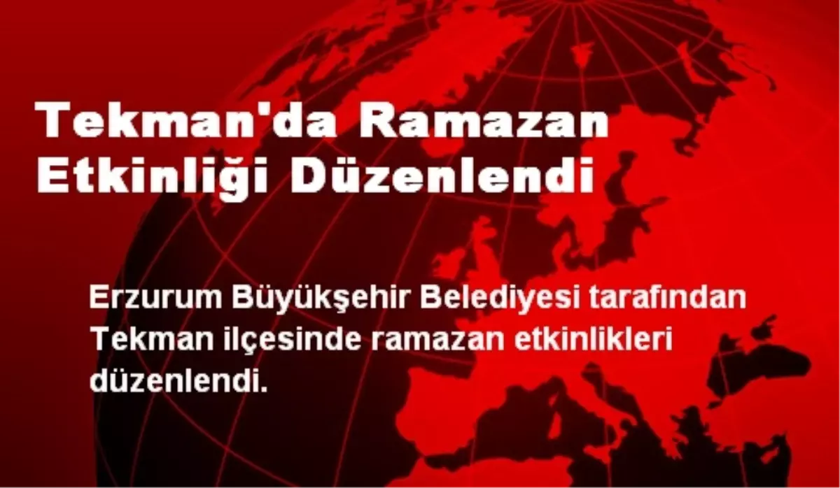 Tekman\'da Ramazan Etkinliği Düzenlendi