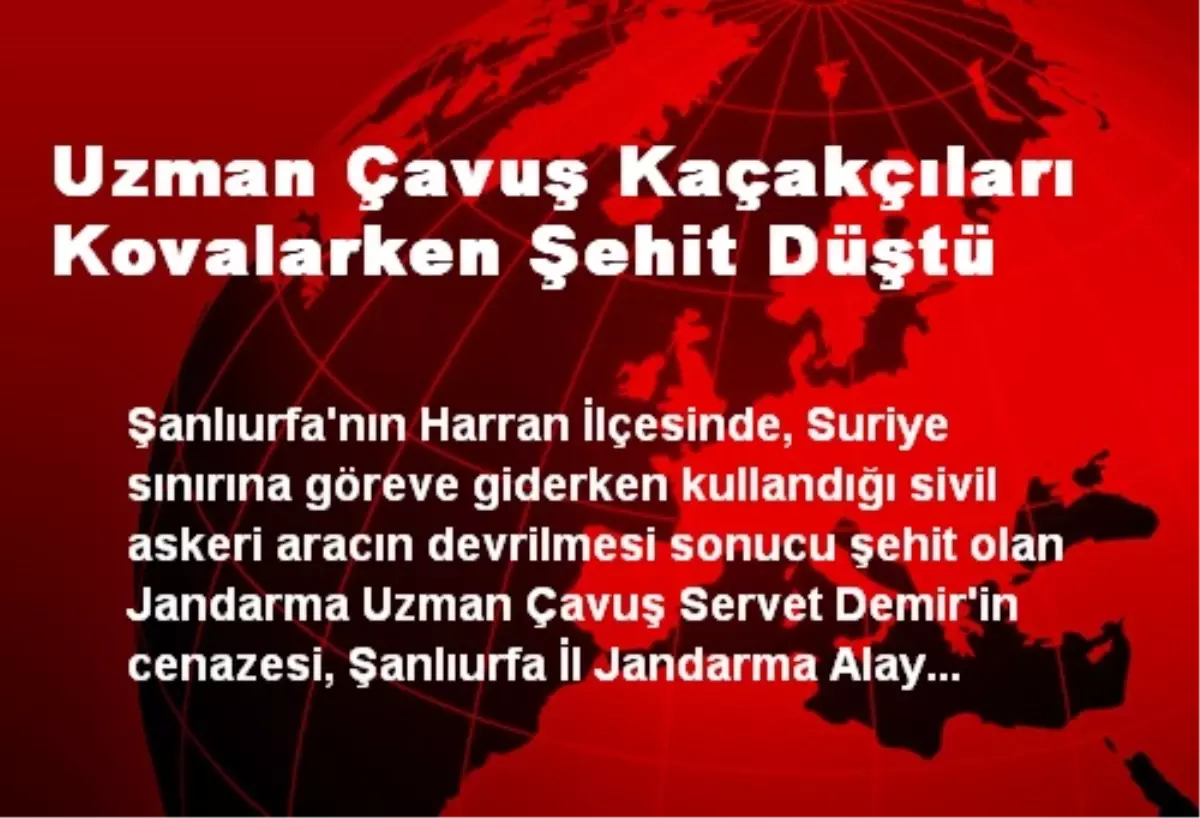 Uzman Çavuş Kaçakçıları Kovalarken Şehit Düştü