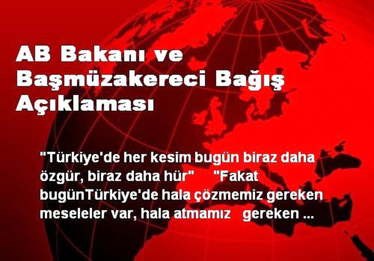 AB Bakanı ve Başmüzakereci Bağış Açıklaması