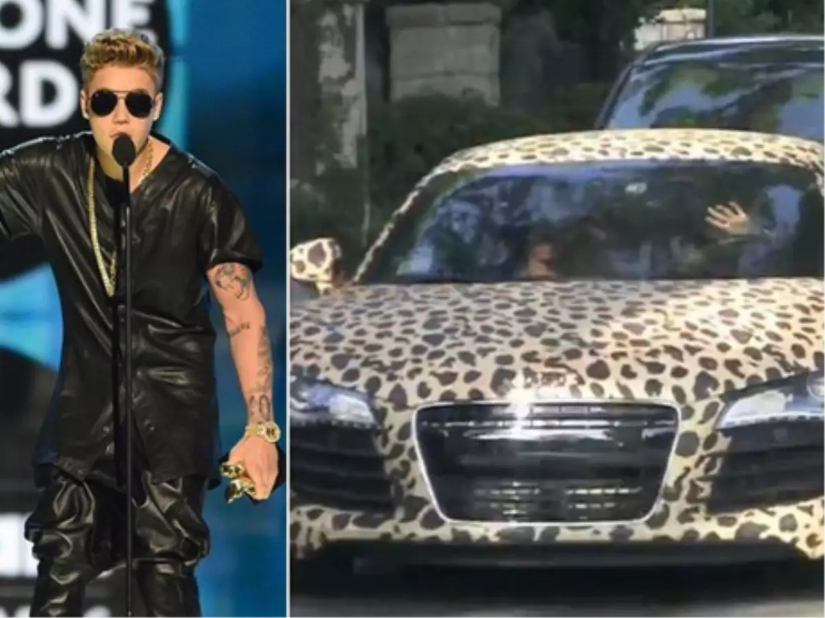 Bieber Arabasını Leopar Deseniyle Kaplattı