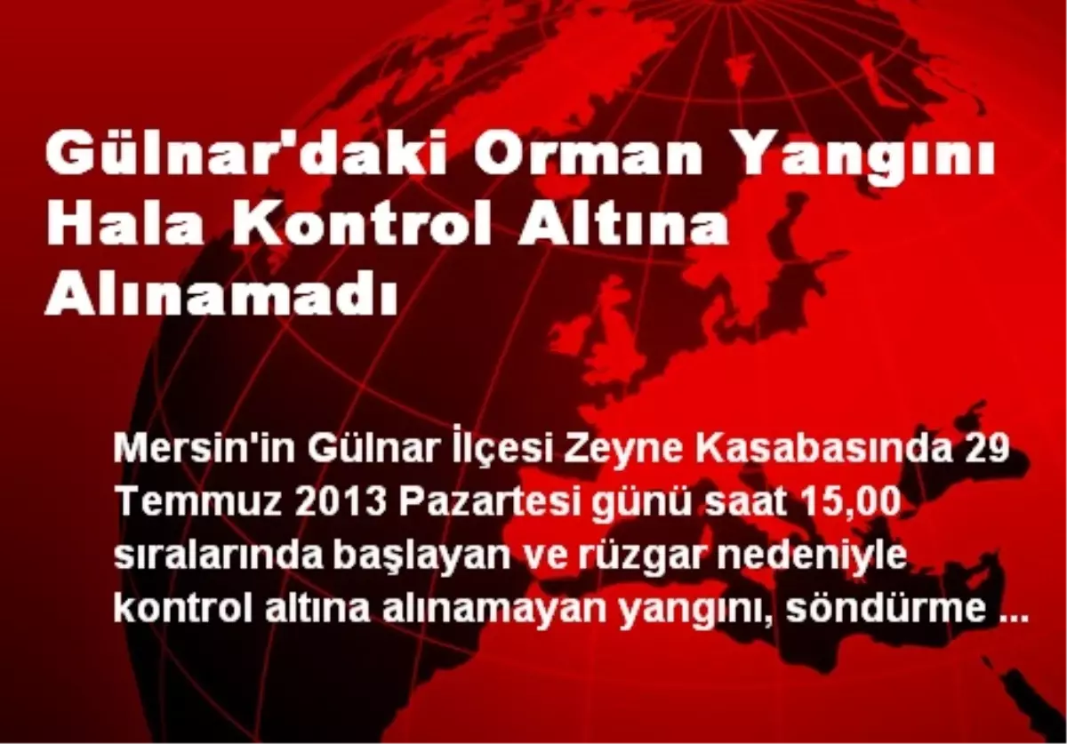 Gülnar\'daki Orman Yangını Hala Kontrol Altına Alınamadı