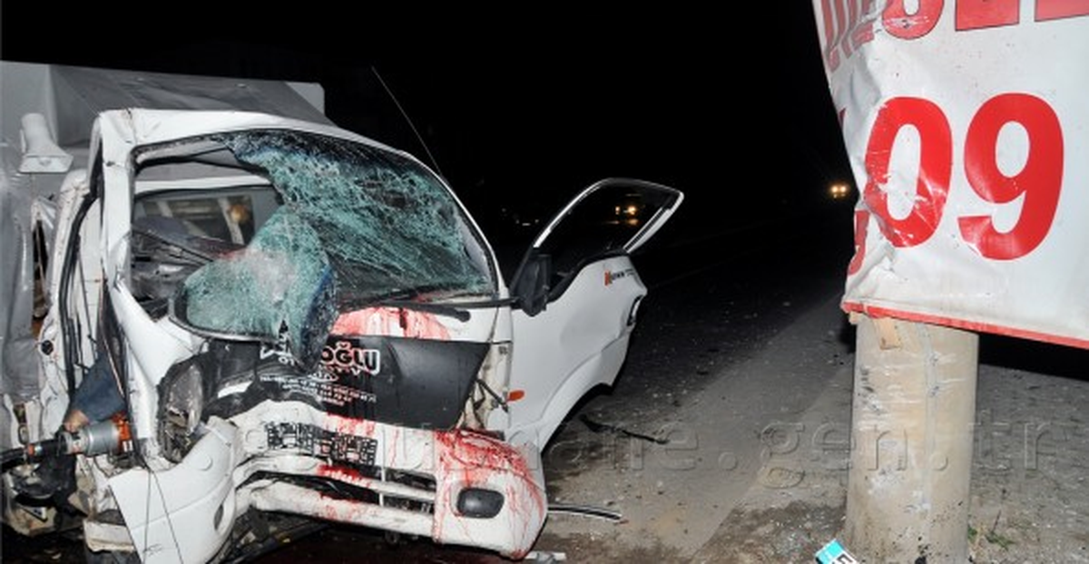 Kamyonet Elektrik Direğine Çarptı: 1 Ölü