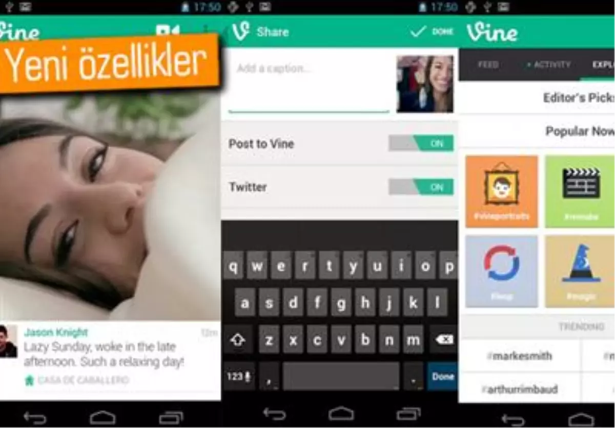 Vine, Android Uygulamasını Güncelledi