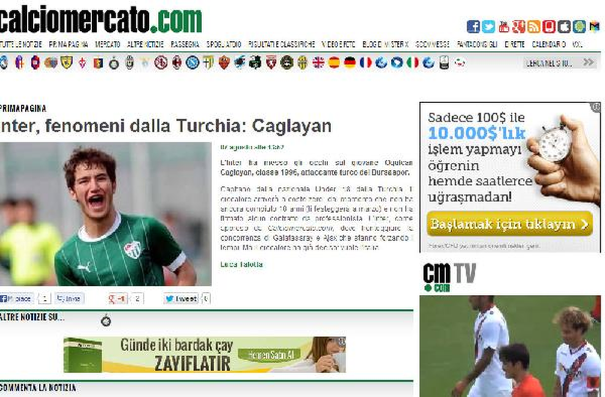 Inter, Bursasporlu Genç Futbolcunun Peşinde
