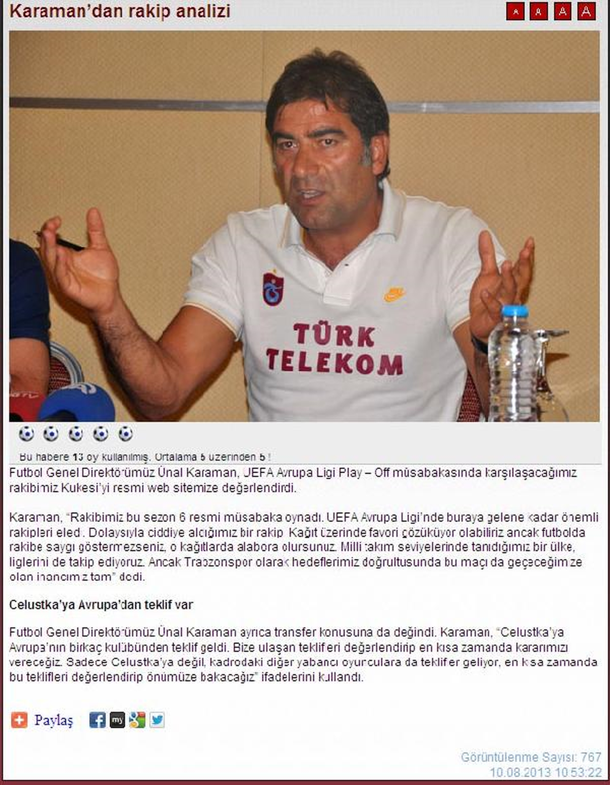 Karaman: "Rakibimizi Ciddiye Alıyoruz"