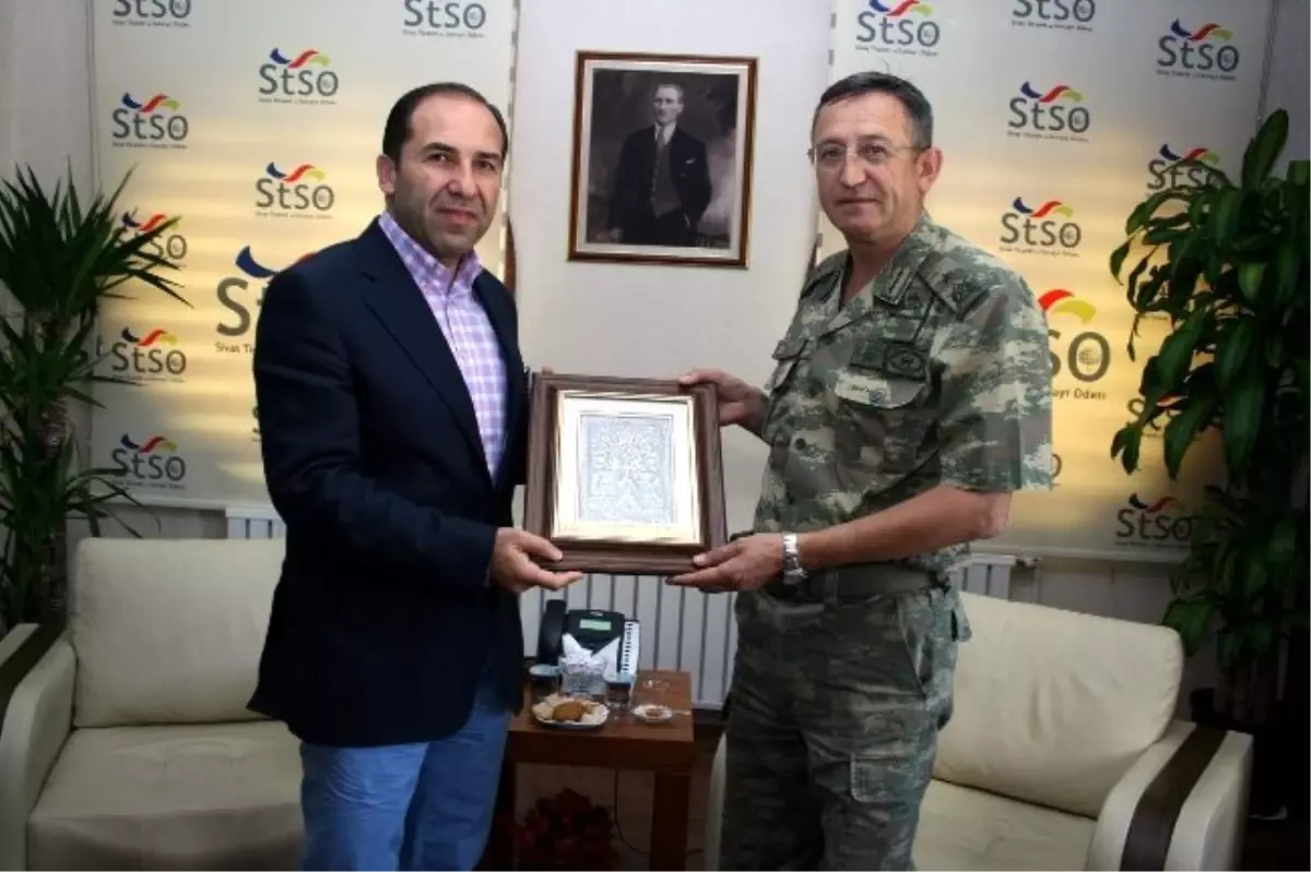 Tuğgeneral İlter\'den, Sivas Ticaret ve Sanayi Odasına Veda Ziyareti