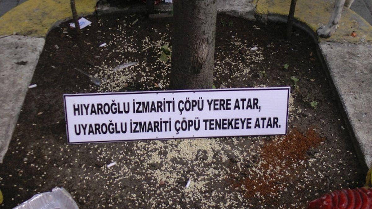 Esnaflardan İlginç İzmarit Uyarısı