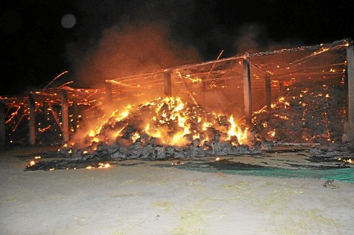 Zile\'de Saman Deposunda Yangın