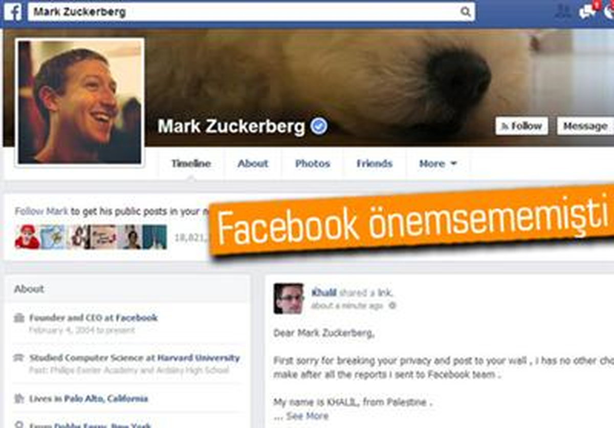 Facebook\'un Açığını Mark Zuckerberg\'in Duvarında Test Etti