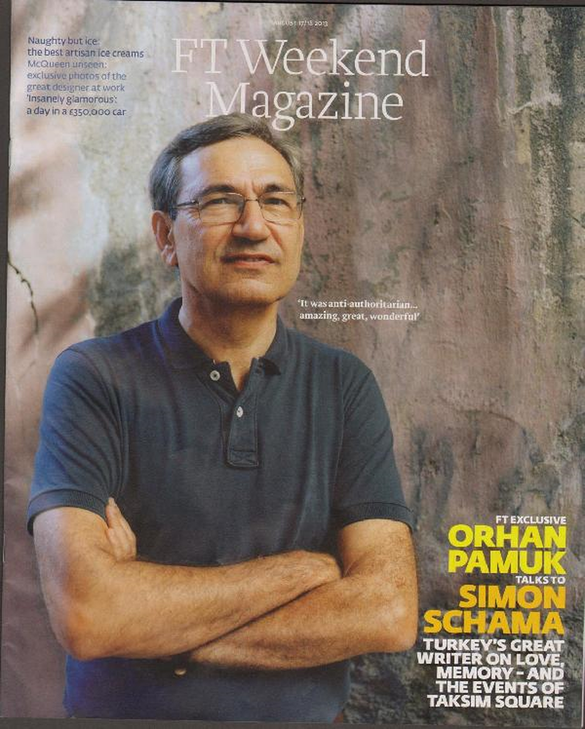 Orhan Pamuk, Ft Hafta Sonu Ekine Kapak Oldu
