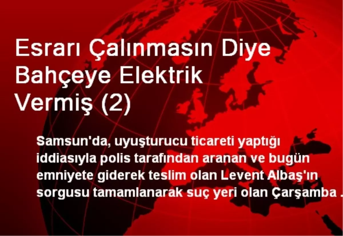 Esrarı Çalınmasın Diye Bahçeye Elektrik Vermiş (2)