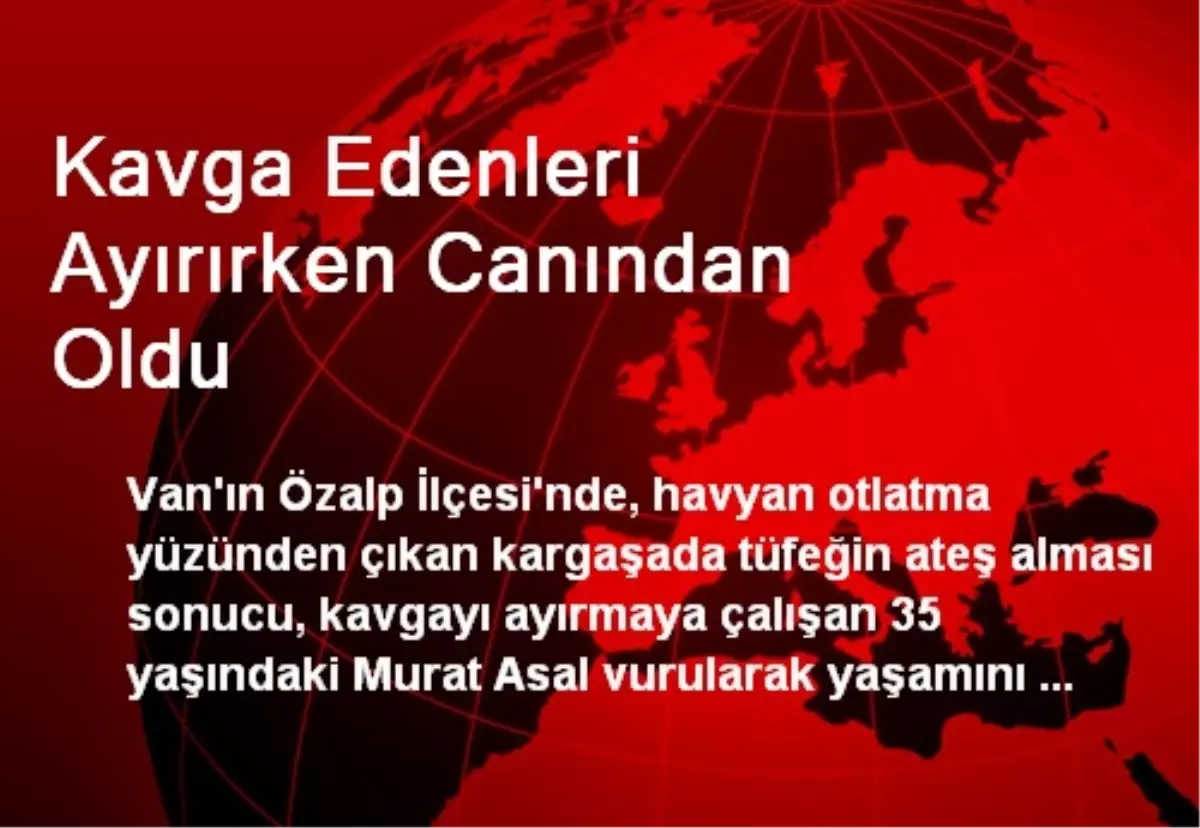 Kavga Edenleri Ayırırken Canından Oldu