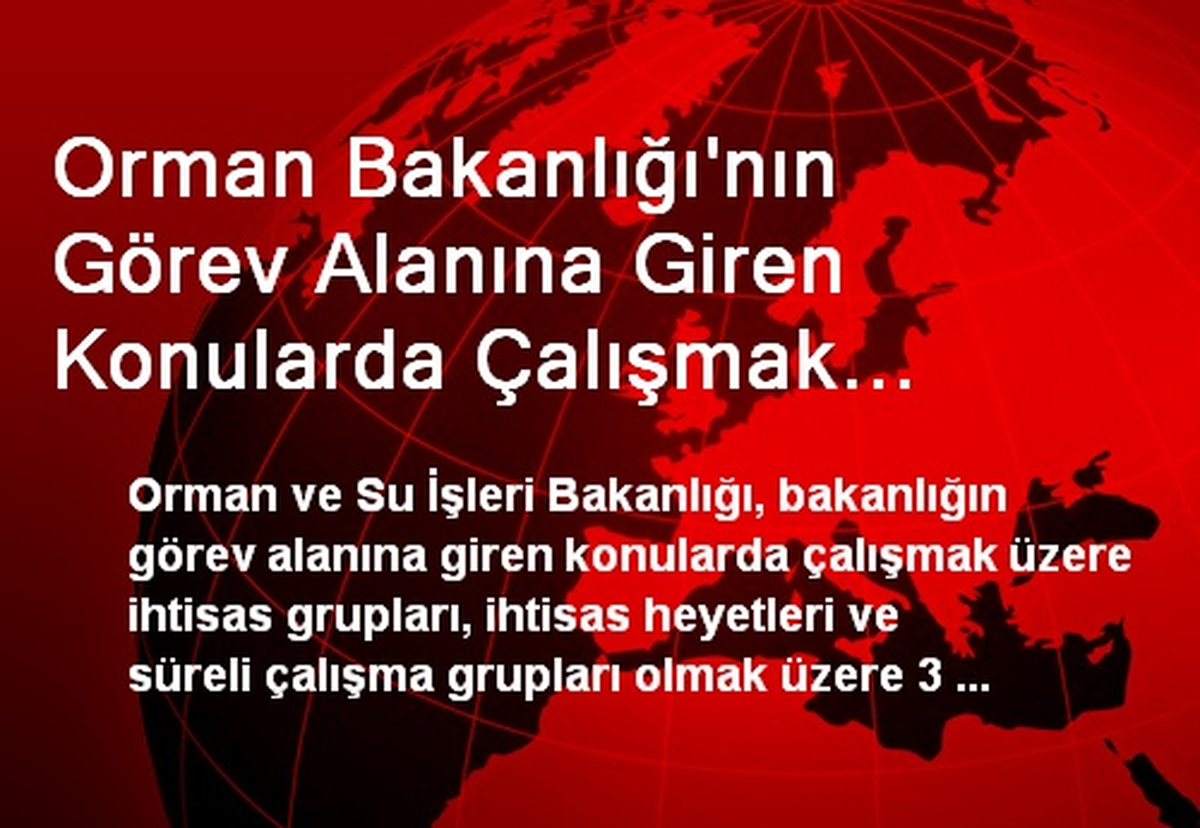 Orman Bakanlığı\'nın Görev Alanına Giren Konularda Çalışmak Üzere 3 Çalışma Grubu Oluşturuldu