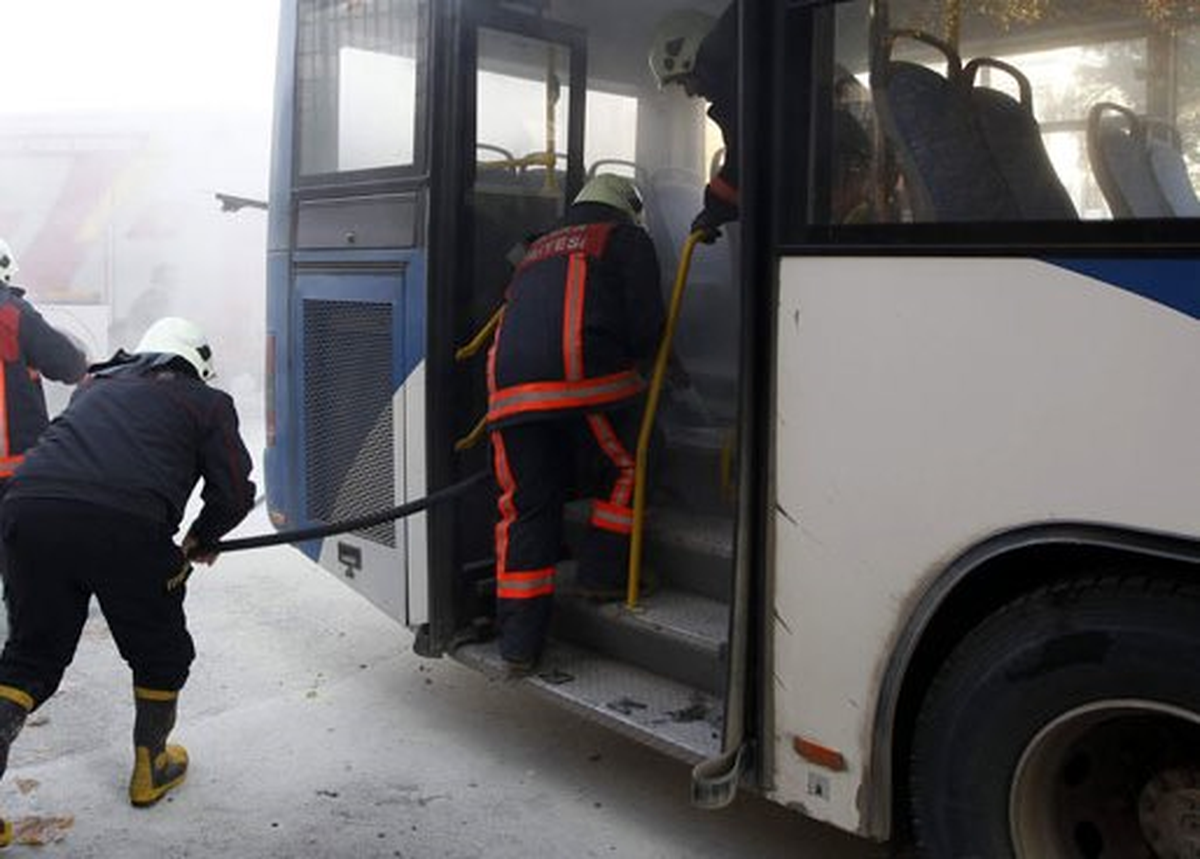 Seyir Halindeki Yolcu Otobüsünde Yangın