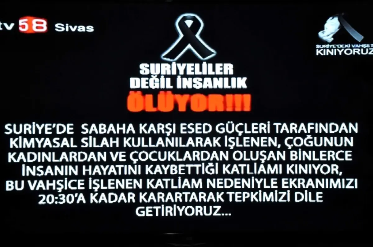 Sivas\'ta Yerel Televizyondan "Suriye Değil İnsanlık Ölüyor" Tepkisi