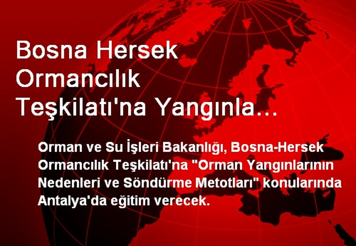 Bosna Hersek Ormancılık Teşkilatı\'na Yangınla Mücadele Eğitimi