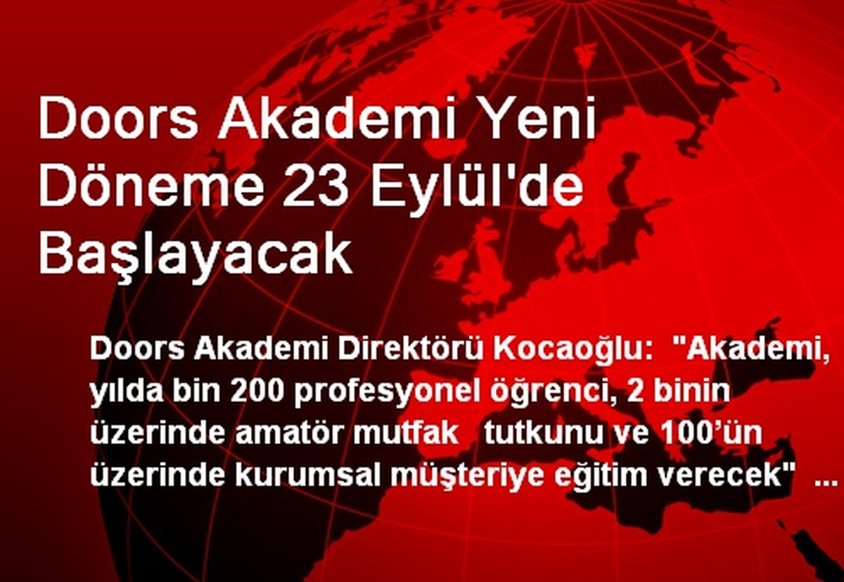 Doors Akademi Yeni Döneme 23 Eylül\'de Başlayacak
