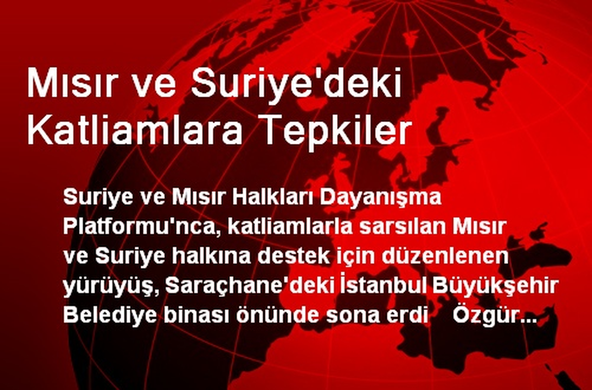 Mısır ve Suriye\'deki Katliamlara Tepkiler