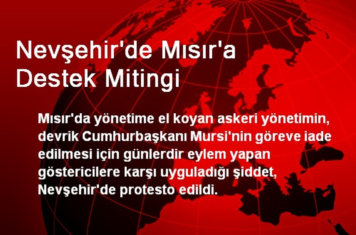 Nevşehir'de Mısır'a Destek Mitingi