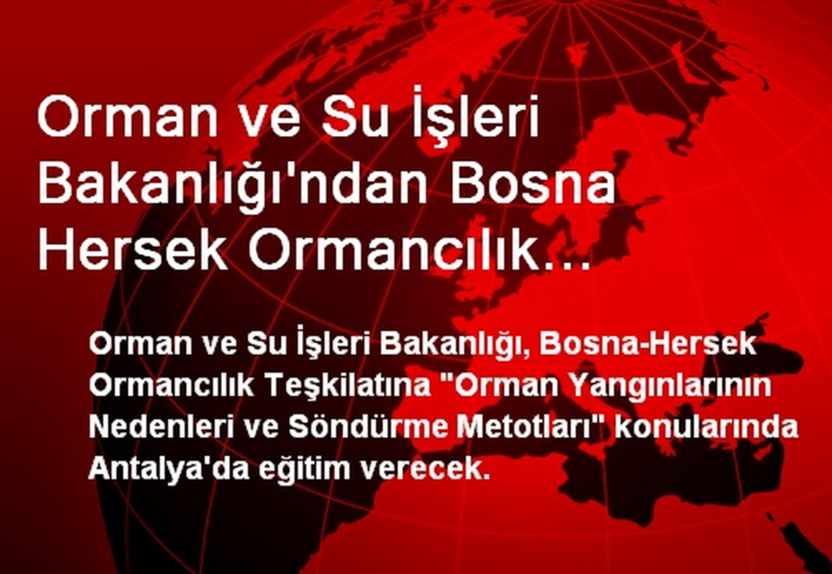 Orman ve Su İşleri Bakanlığı\'ndan Bosna Hersek Ormancılık Teşkilatı\'na Yangınla Mücadele Eğitimi