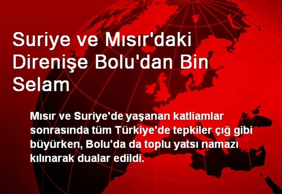 Suriye ve Mısır\'daki Direnişe Bolu\'dan Bin Selam