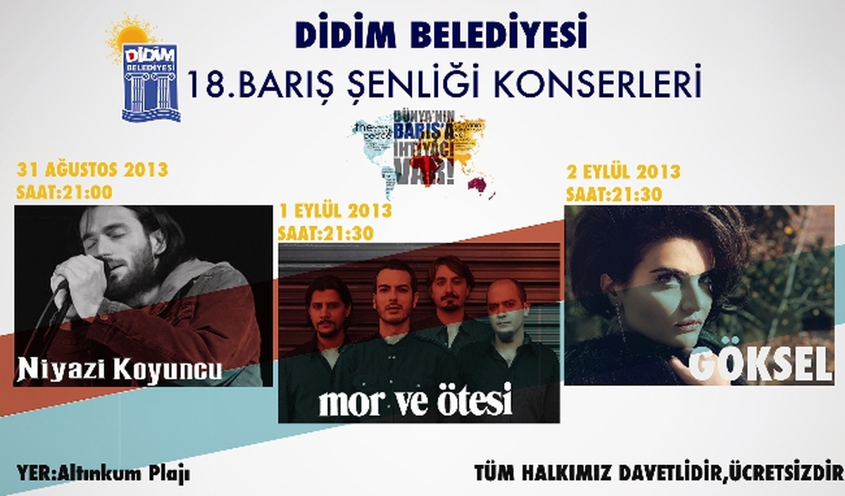 Didim 18. Barış Şenliği Konserleri Belli Oldu